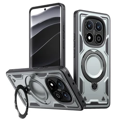 Military Drop-Proof Hard Case with 360° Adjustable Ring Stand for Note 14 Pro Plus 5G (Grey)
