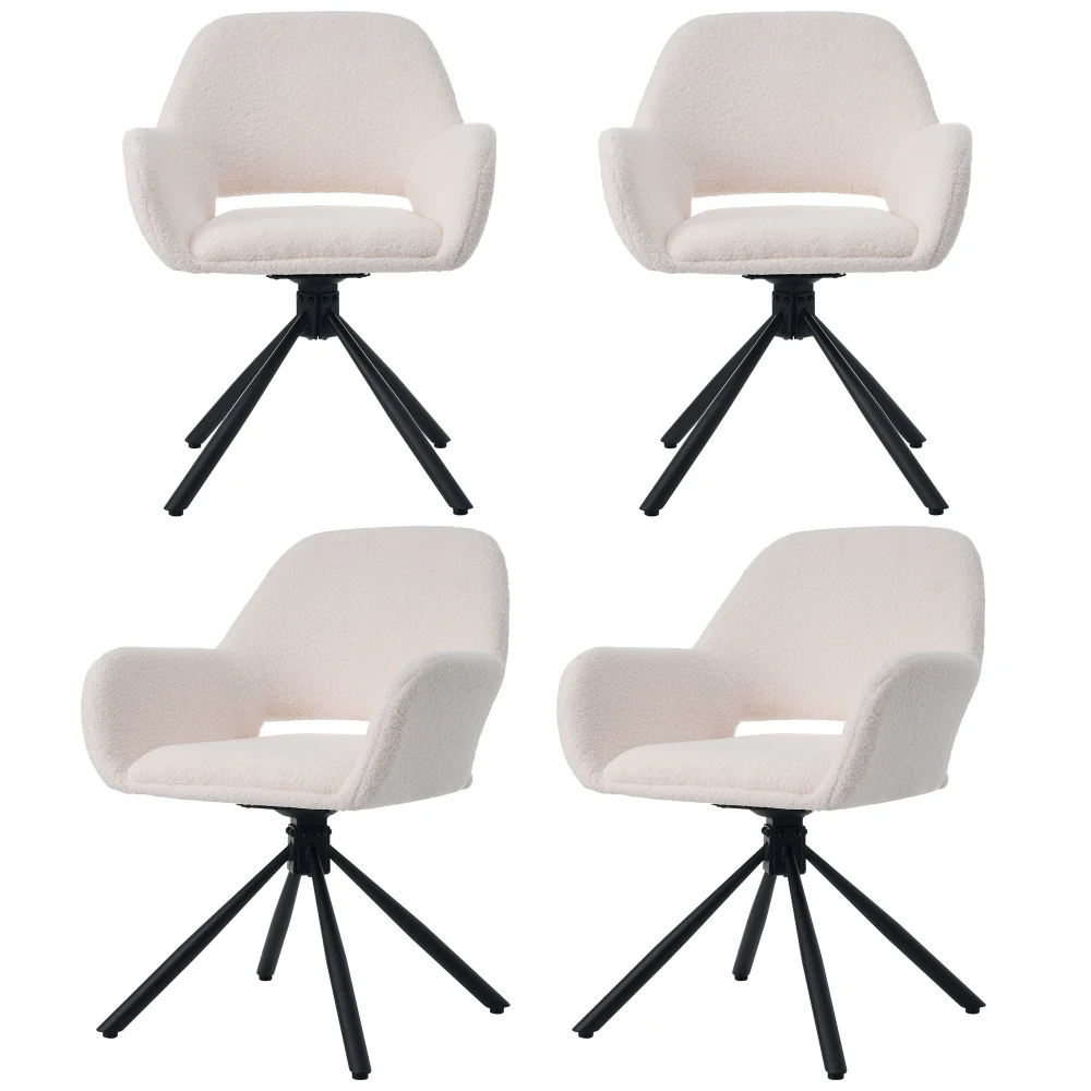Erweiterbarer rechteckiger Tisch mit Stauraum, 4 oder 6 Sherpa-Stühle + Loungesessel mit 4 Metallfüßen – stilvoll für den täglichen Gebrauch – Detail 11