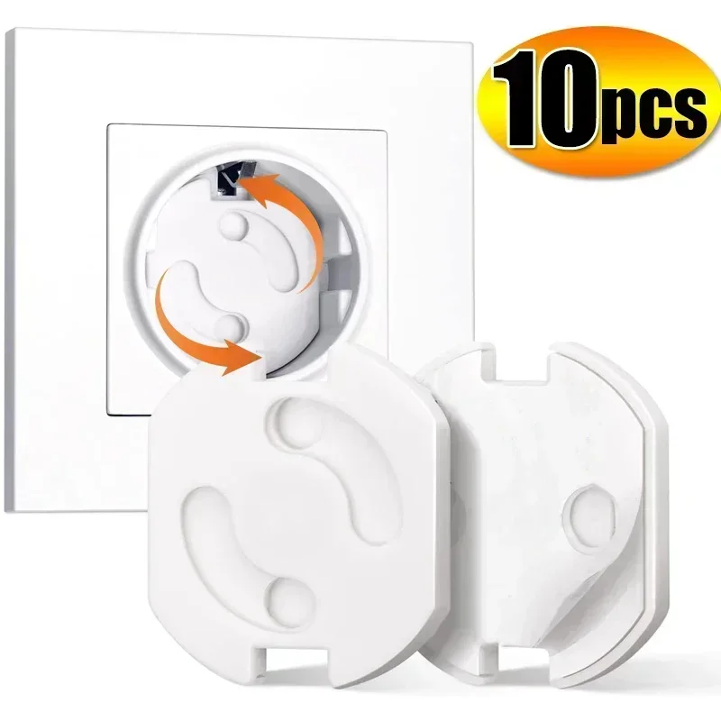 1/10pcs Electrical Outlet Protection Baby Child EU Power Socket Safety Guard Anti Electric Shock Plugs Protector Rotate Covers socket covers