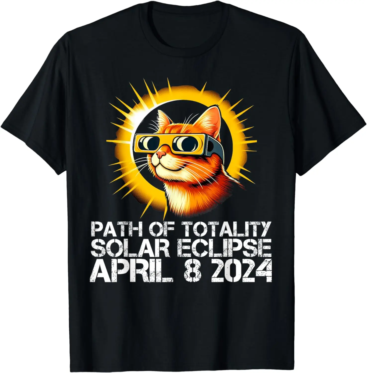 

Funny Cat Wearing Solar Eclipse Viewers Path of Totality T-Shirt
