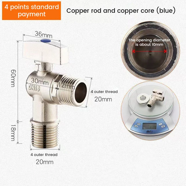 Water Shut Off Valve with Handle Universal Water Flow Control Valve Hot