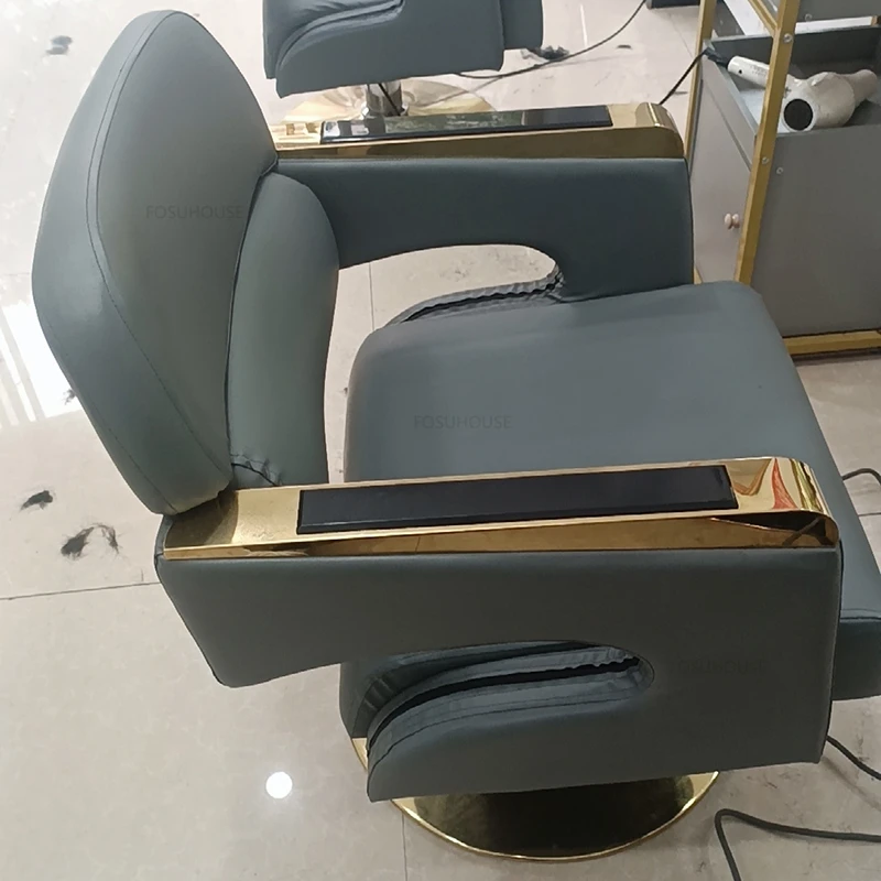 Description Picture 4 of itemModern Barber Chairs Barber Shop Fashion Special Barber Chair Simple Salon Furniture for Beauty Salon Hairdressing Perm Chairs