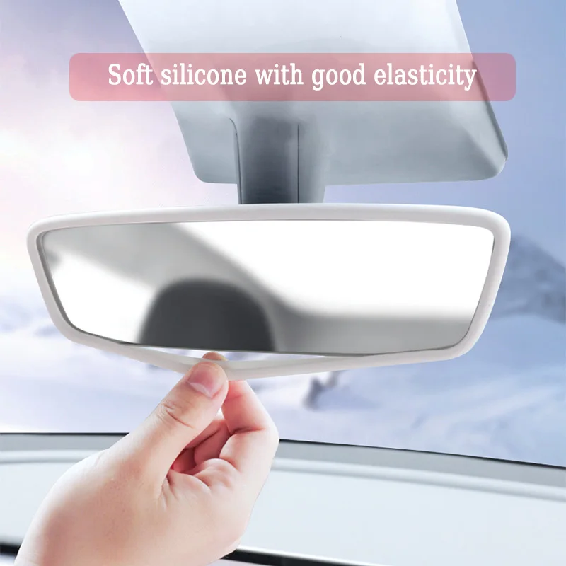 Silicone Rear View Mirror Protector Frame Cover for Tesla Model 3/Y Interior Accessories Case