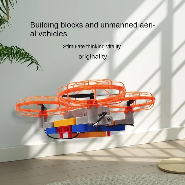 소형 조립식 블록으로 구성된 DIY 쿼드로터 드론 모델
