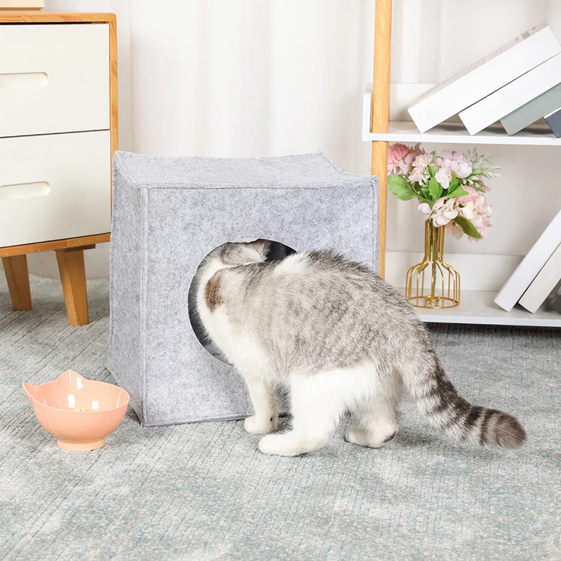 Washable Collapsible Felt Pet Nest, Creative Breathable, Outdoors, Removable, Multi-functional, Bed for Puppy and Cat
