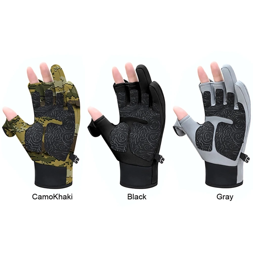 Aventik Windproof and Waterproof Winter Fishing Gloves Fleece lining Touchscreen Compatibility Durable Synthetic Leather