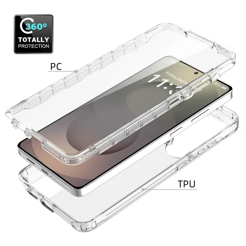 Ultra 360° Full Body Transparent Shockproof Protective Case with Double-Sided Clear Cover and Bumper