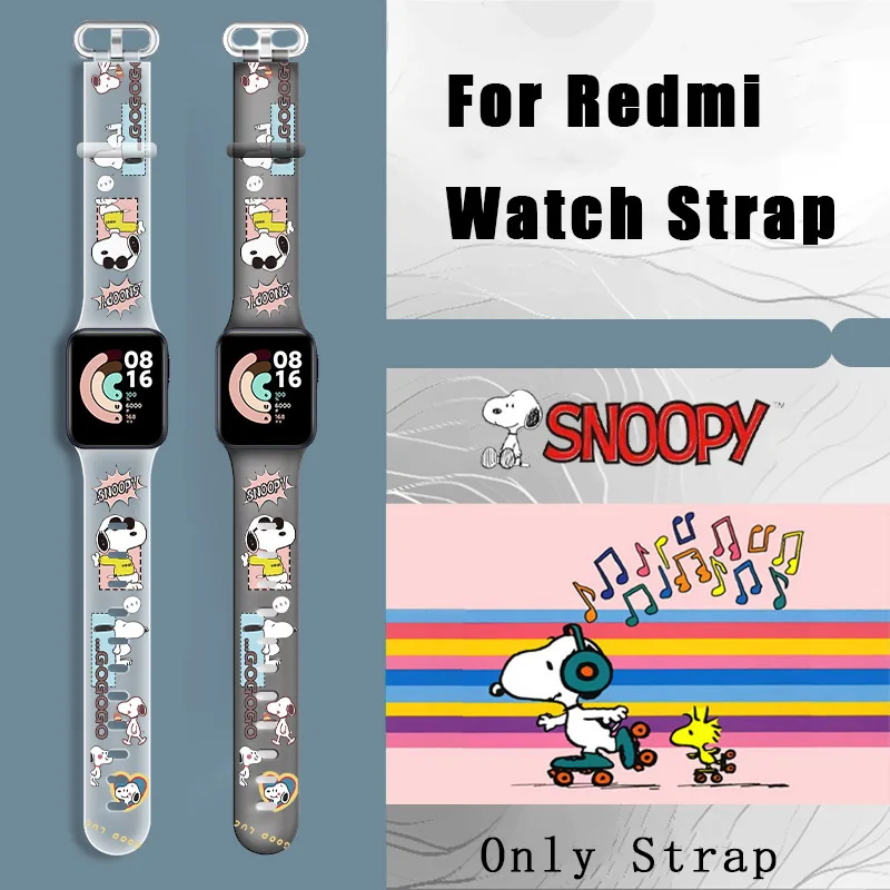 Cinturino In Silicone Traslucido Snoopy Per Xiaomi Redmi Watch 2 Watch Cinturino Di Ricambio Per Cinturino Sportivo Kawaii Per Redmi Watch/2