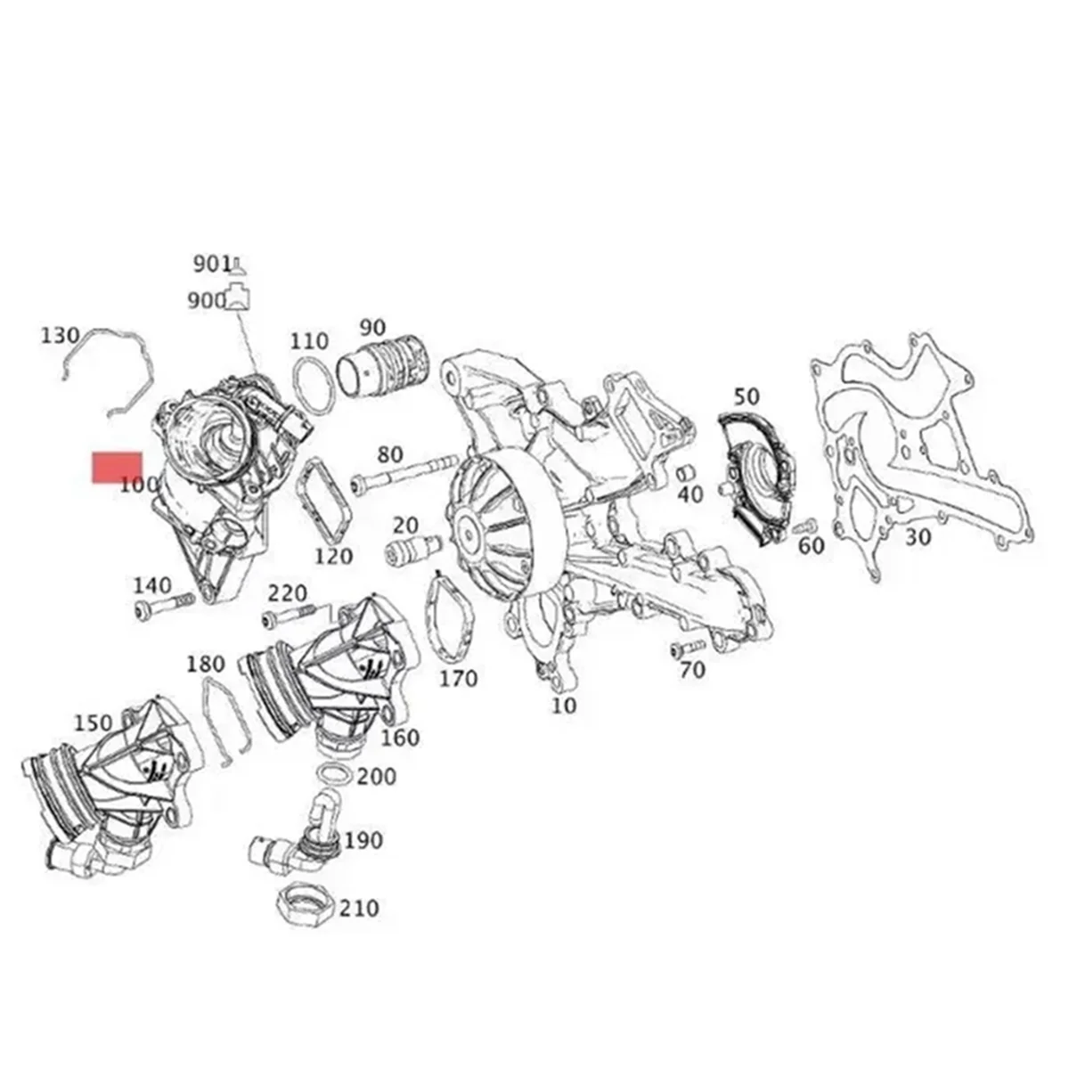 Gruppo Alloggiamento Termostato Sistema Di Raffreddamento Motore Per Mercedes Benz X218 C218 A207 W166 R231 W222 W222 2762000315