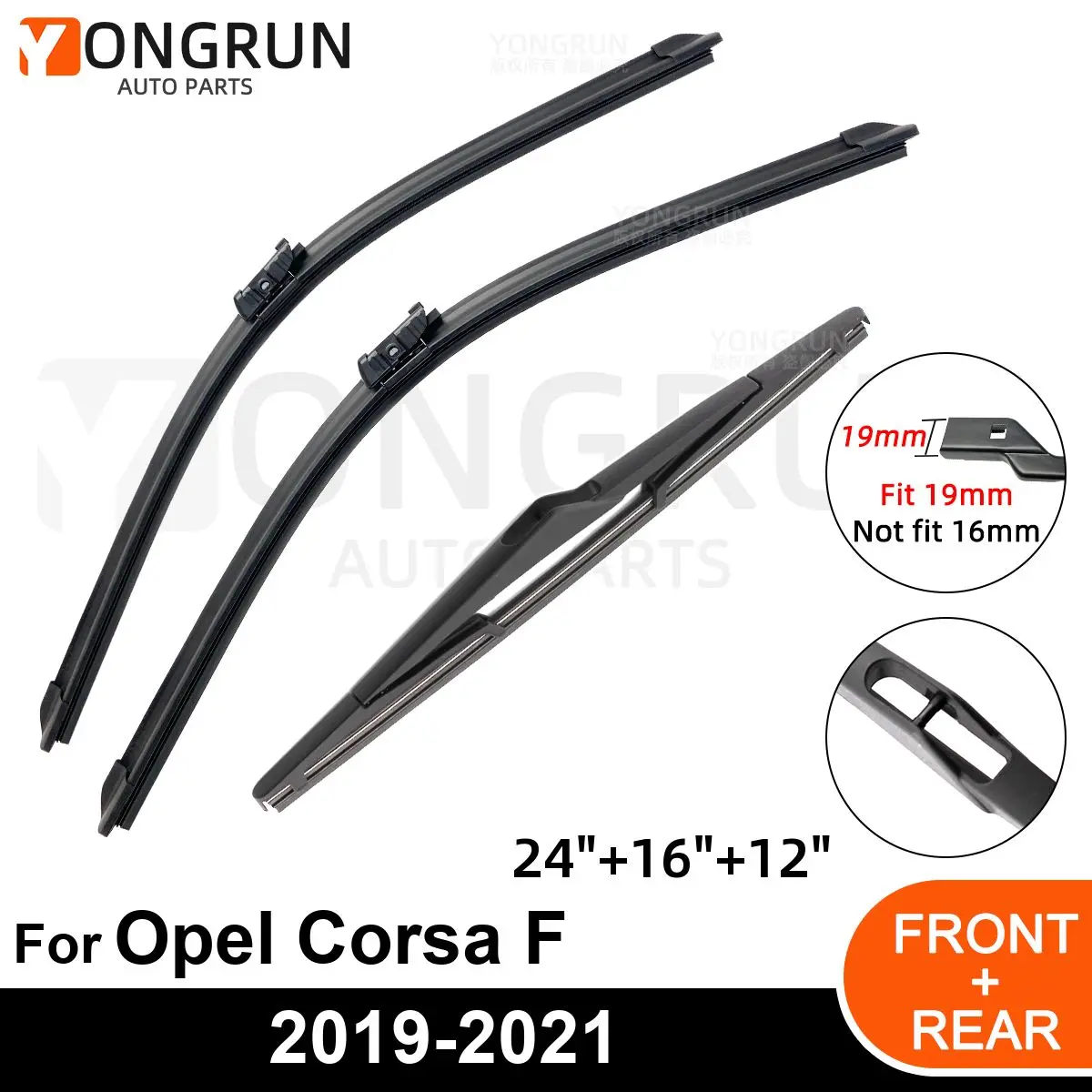 

Щетка стеклоочистителя для Opel Corsa F 24/16/12 дюймов 2019 - 2021 2019 2020 2021