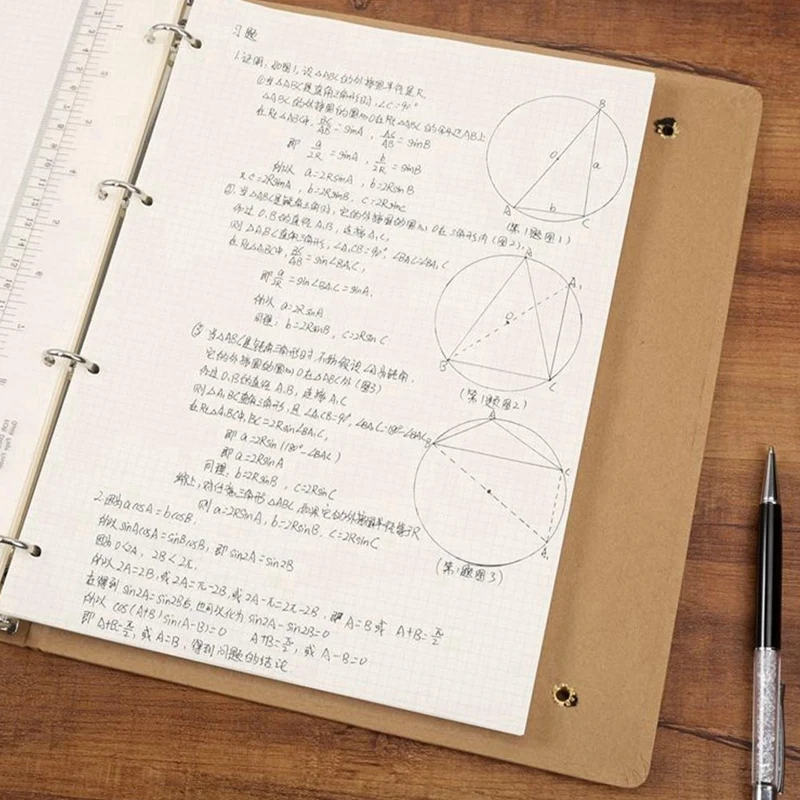 바인더 쉘 A4 레트로 스트랩 노트북 그리드, 내부 페이지 분리형 종이 A4 바인더, 사무실 고급 비즈니스 노트북