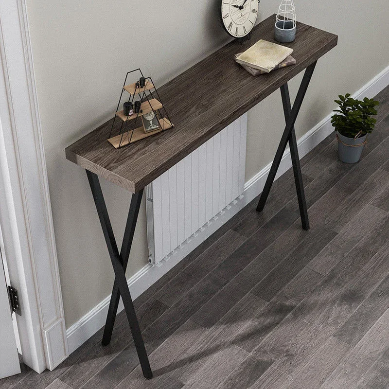 WD988: Nordic Iron Art Console Table &ndash; Modern Chinese Style Living Room Table, Narrow Porch Table for Sofa Back or Hallway