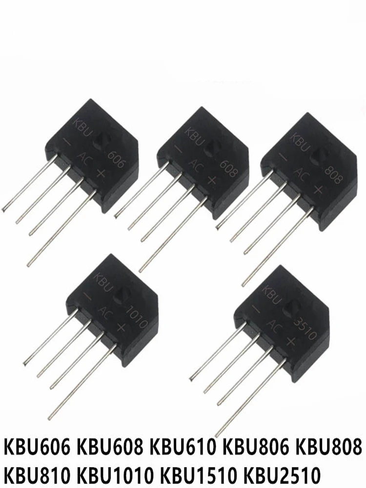 5PCS KBU808 KBU1010 KBU1510 KBU2510 KBU3510 8A 10A 15A 25A 35A 800V 1000V 1KV DIP 4pin SILICON BRIDGE RECTIFIERS