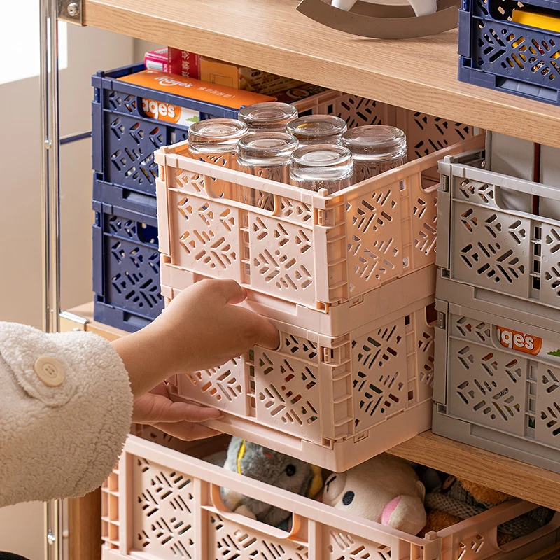 

Ящик складной для хранения, пластиковая складная корзина, принадлежности для дома и офиса, контейнер для косметики, настольный органайзер, коробки