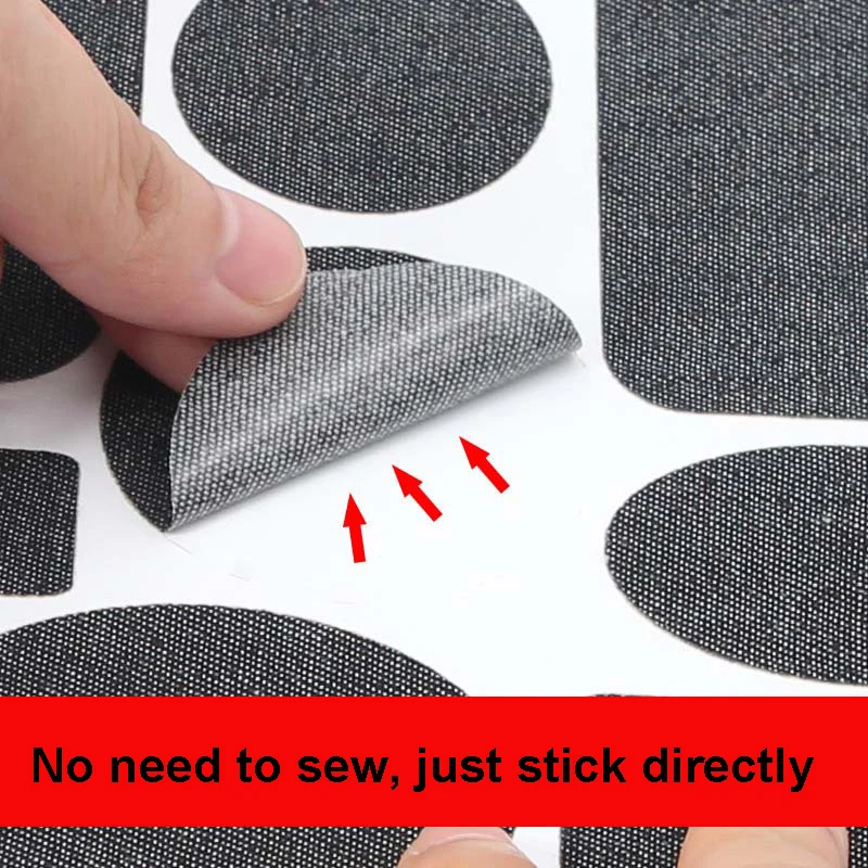 Denim Knee Clothing Stickers Denim Fabric Adhesive Patch Stick