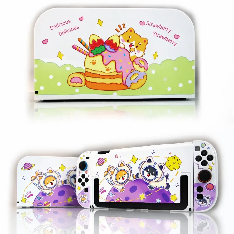 Enhanced Cartoon Pattern Hard Shell Dock Cover with Precision Cutout and Dust Barrier