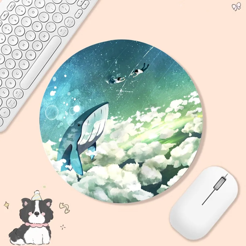 Anime Whale Non-slip Round Big Promotion Table Mat Student Mousepad Computer Keyboard Pad Games Pad for PC Gamer Mousemat 6