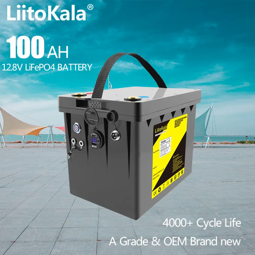 Liitokala 12.8V 100Ah 120Ah Lifepo4 Batteria Power Bank 12V Batterie Ricaricabili Batteria Per Uscita Rv Outdoor/5V/12V