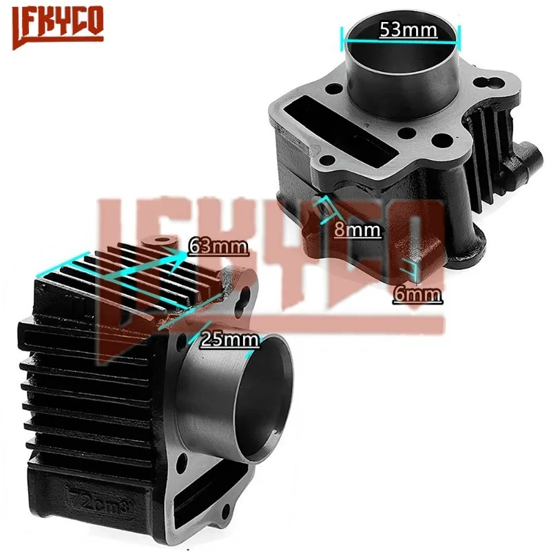Accessori moto 47mm Parti del motore Kit pistone cilindro Motore 70CC per HONDA ATC70 CT70 TRX70 CRF70 XR70 72cm3 Motoblock - immagine 4