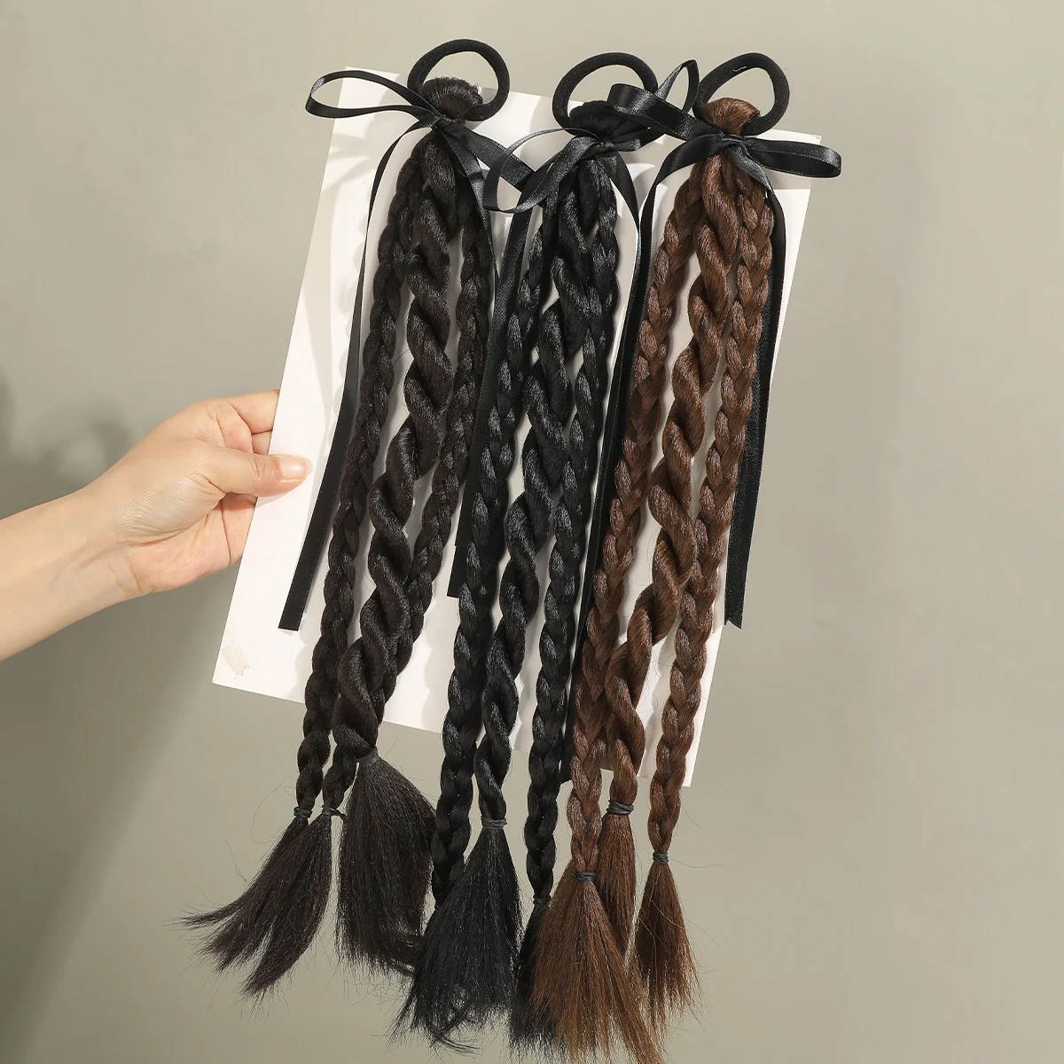 Wig Braids Ribbon Hair Ropes Rubber Bands Girls Summer Sweet Korean Scrunchies Hair Tie Gum Ponytail Long Wig Hair Accessories