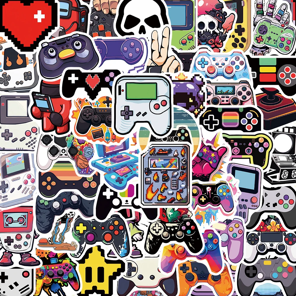 

10/30/57PCS Cool Retro Gamepad Fun Graffiti Waterproof Sticker Phone Case Laptop Suitcase Bike Skateboard Cartoon Sticker Gift