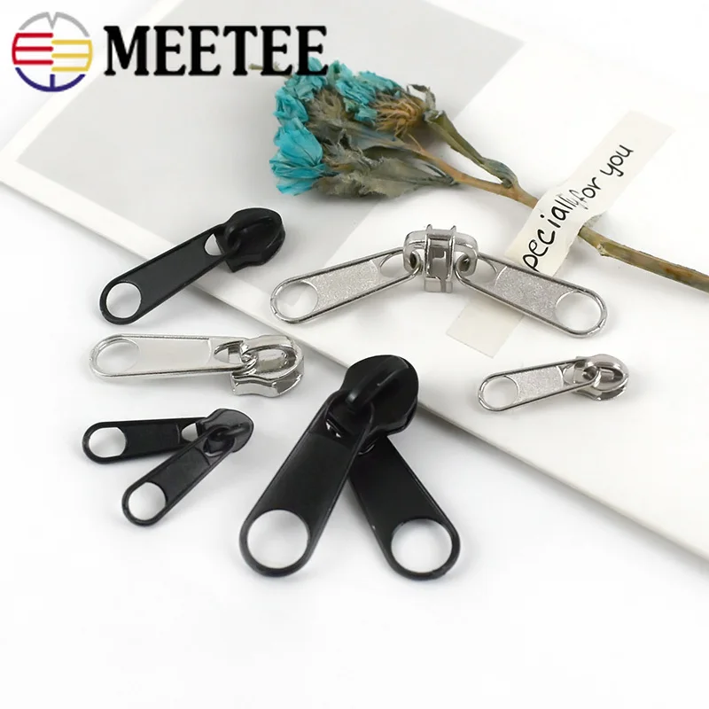 Zipper Sliders Zip Heads Pullers 10Pcs for Nylon Zippers Backpack Bag Jacket Clothes Sewing Repair Kit DIY Accessories zipper repair kit,zipper pullers,zipper sliders,zipper heads,zipper accessories