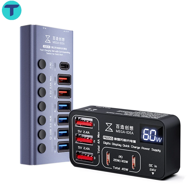 

Высокоскоростной USB-разветвитель QIANLI с 7 портами USB 3,0 и выключателем