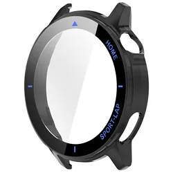 Premium Tempered Glass Protective Case for Smart Watch - Bumper Shell with Full Screen Protector (BU)