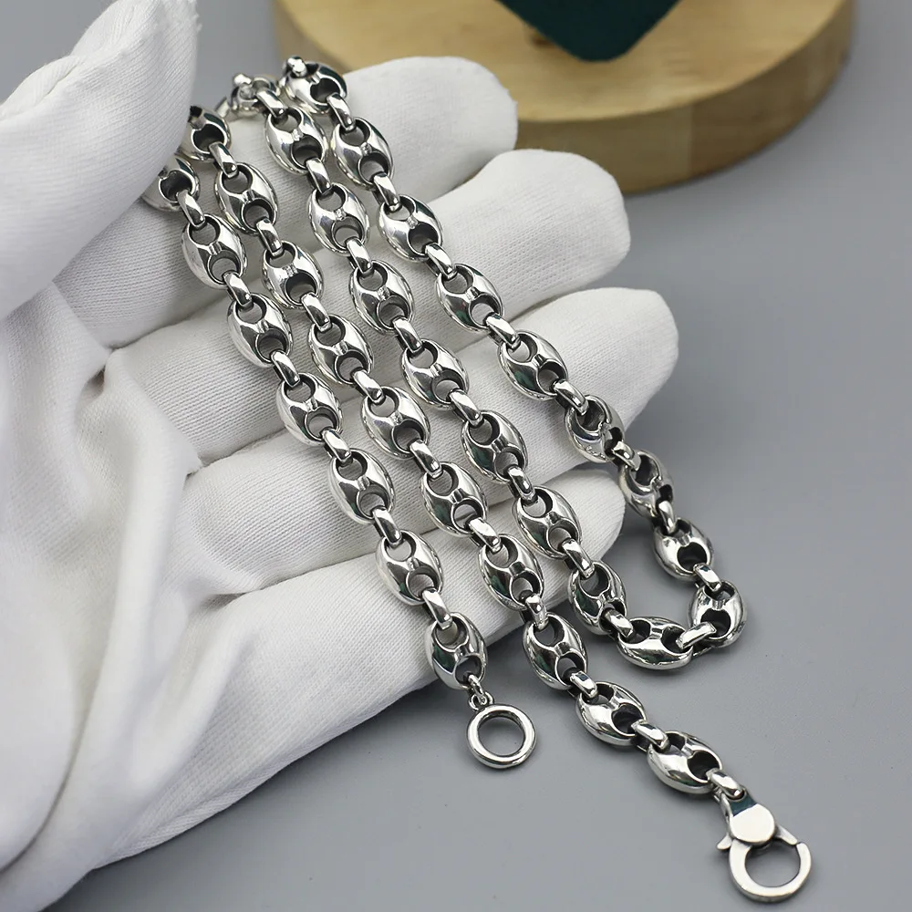 Hip -hop punk retro pig nose stitching cold wind couple necklace