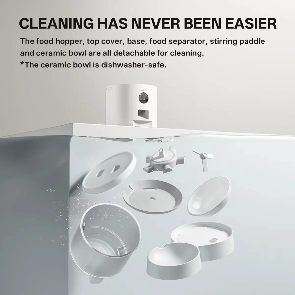 DOUDOU PET Wireless Automatic Pet Feeder Auto Vacuum Cat Food Dispenser Smart Control Pet Feeder For Cats Dog Dry Food