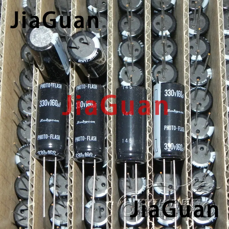 10PCSNEWRUBYCONPHOTOFLASH330V160UF14X33MMFlashElectrolytic