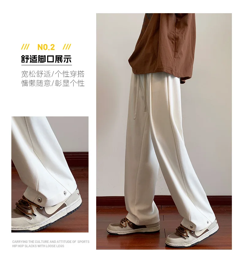 Description Picture 6 of itemAutumn New Casual Pants Men's Trendy Brand Wide Leg Knitted Loose Sports Versatile Guard Pants Men's