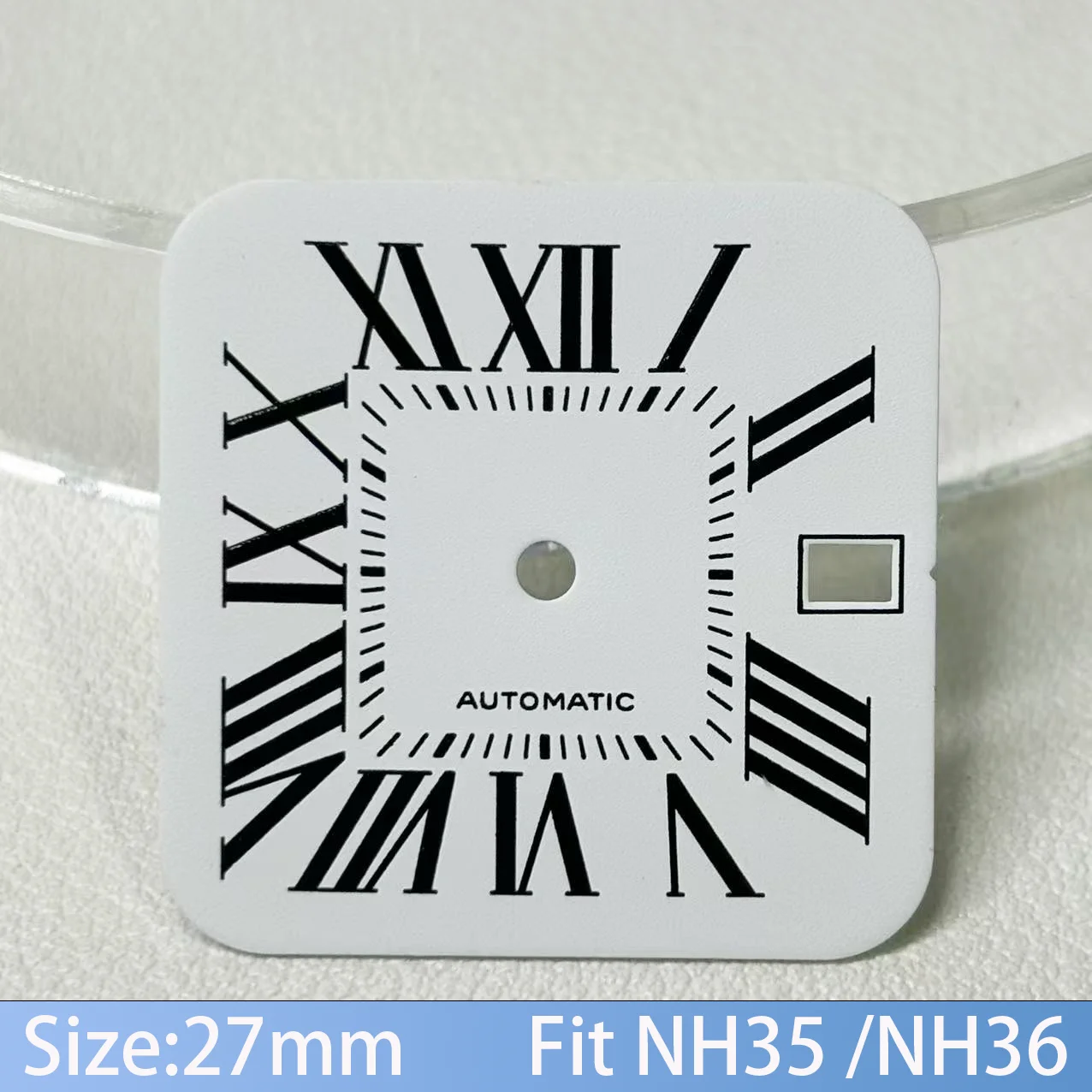 Square Textured Watch Dial with Custom Logo - 27x27mm