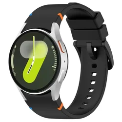 Premium Silicone Strap - Wave Design for Galaxy Watch FE (Black B)
