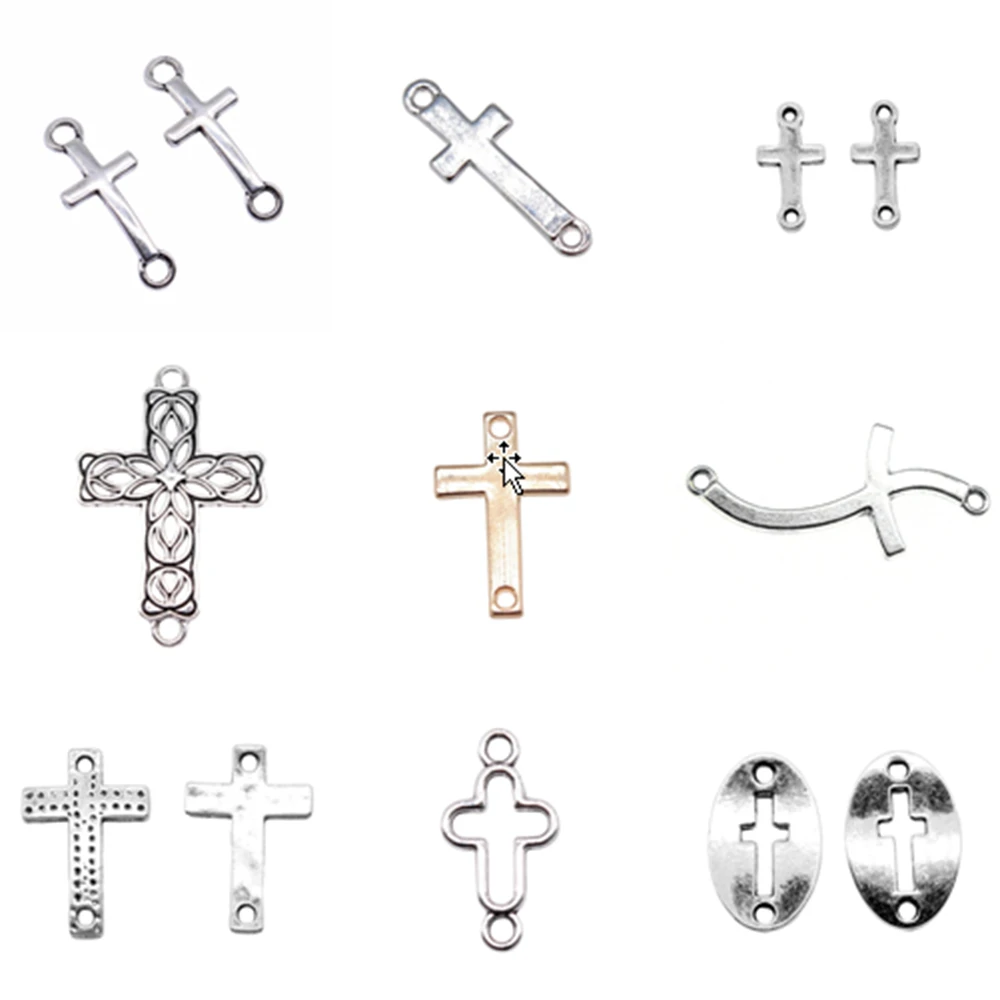 Connectors Bracelets Cross Shape Cz Cross Charms Jewelry Making
