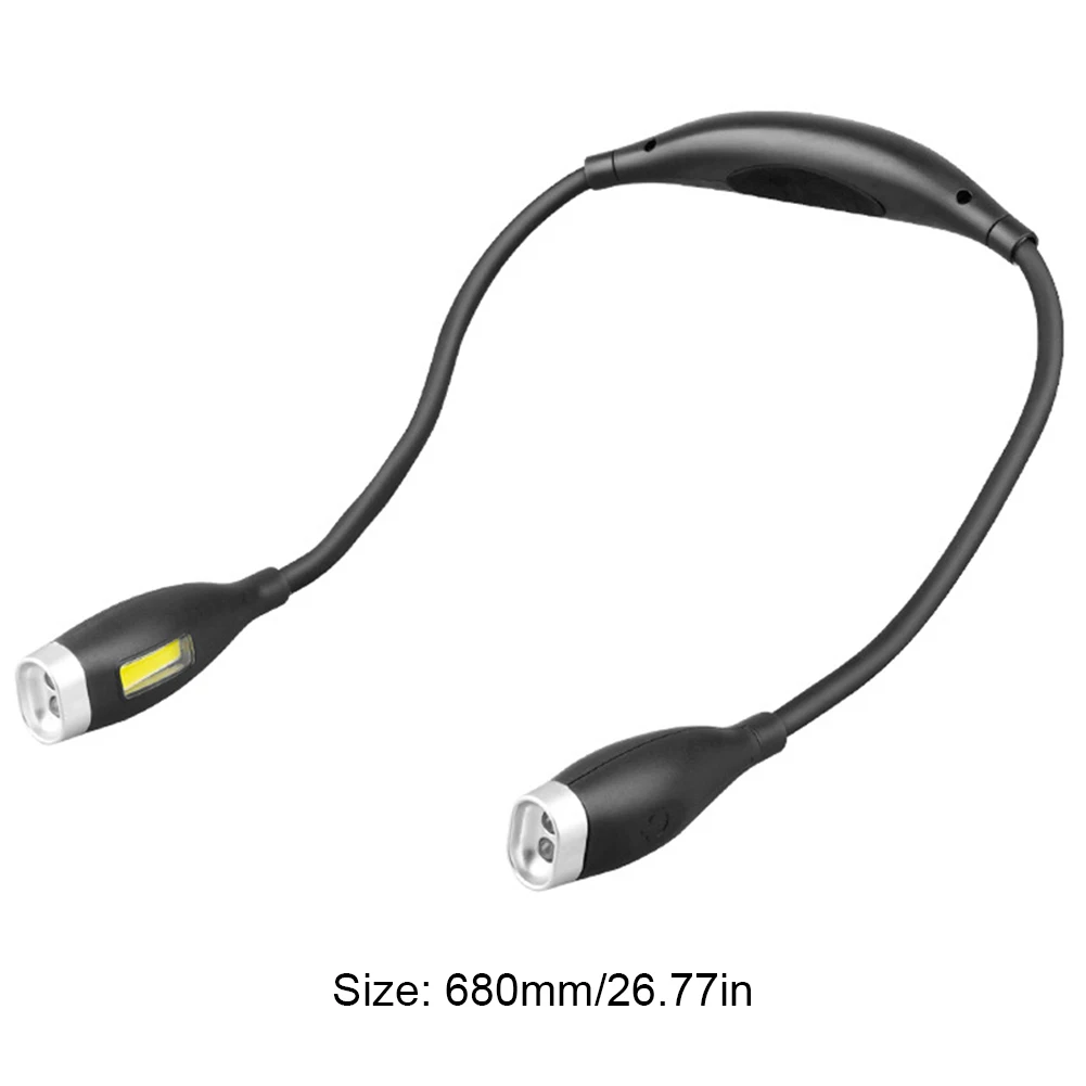 LED Reading Light Bendable Arms Hands Free Flashlight Rechargeable for Night Running Walking Knitting Camping