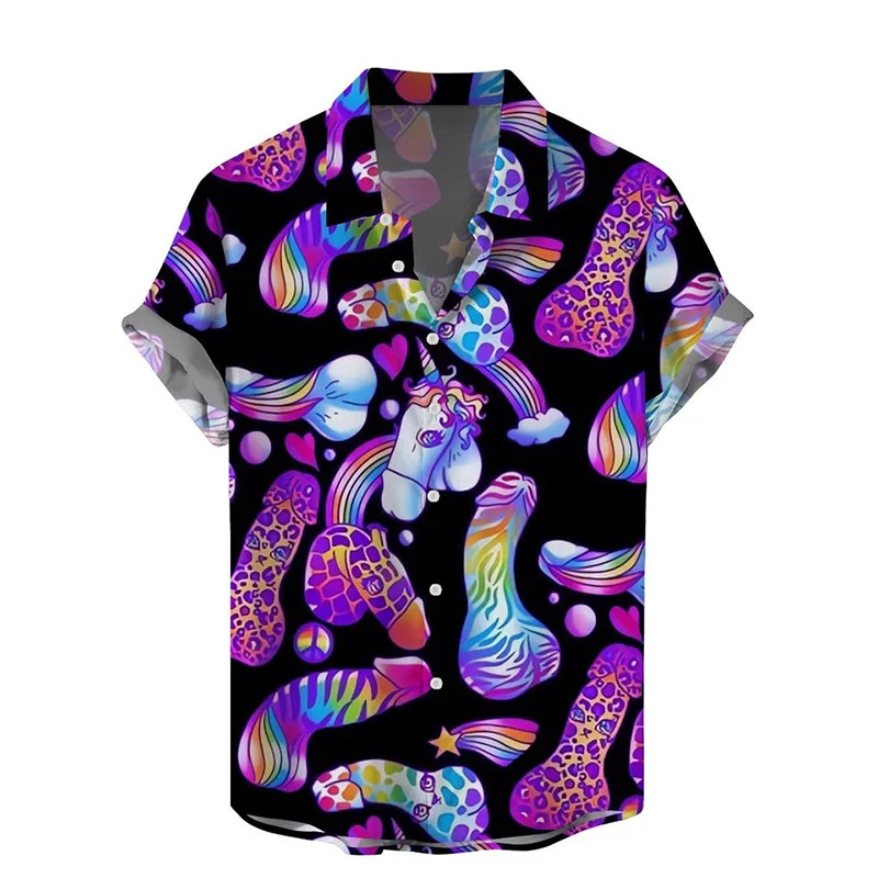 Summer Harajuku 3D Printed Sexy Styles Shirts Hentai Patterns Graphic Short Fashion Funny Cool Men Blouses