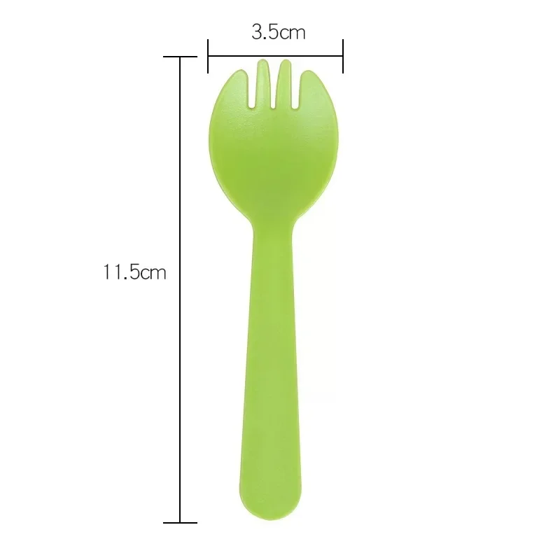 50pcs/pack Colored Plastic Disposable Spoons Ice Cream Dessert fork Birthday Party Mini Flatware Cutlery disposable dessert spoons