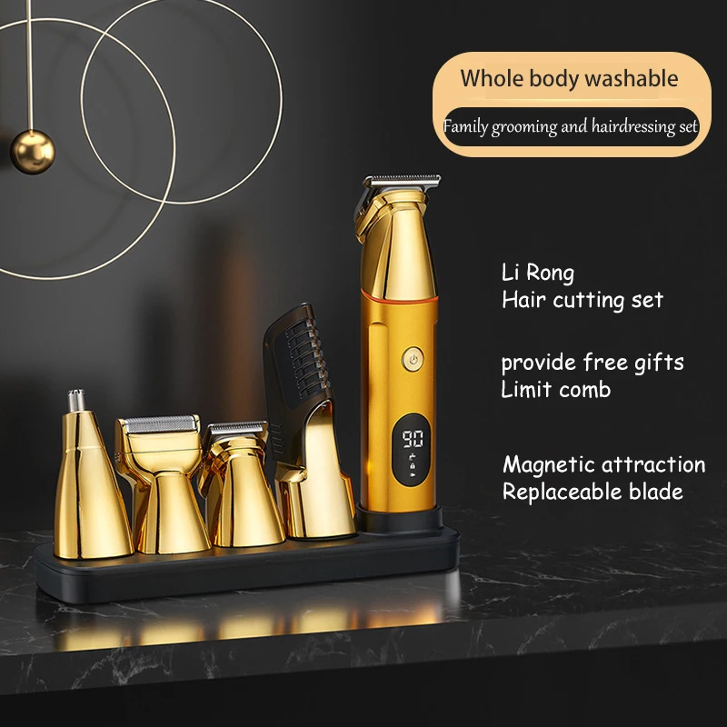WAIKIL Men's Electric Professional Hair Clipper Multi functional Hair Trimmer USB Charging Digital Beauty Treatment Tool 4