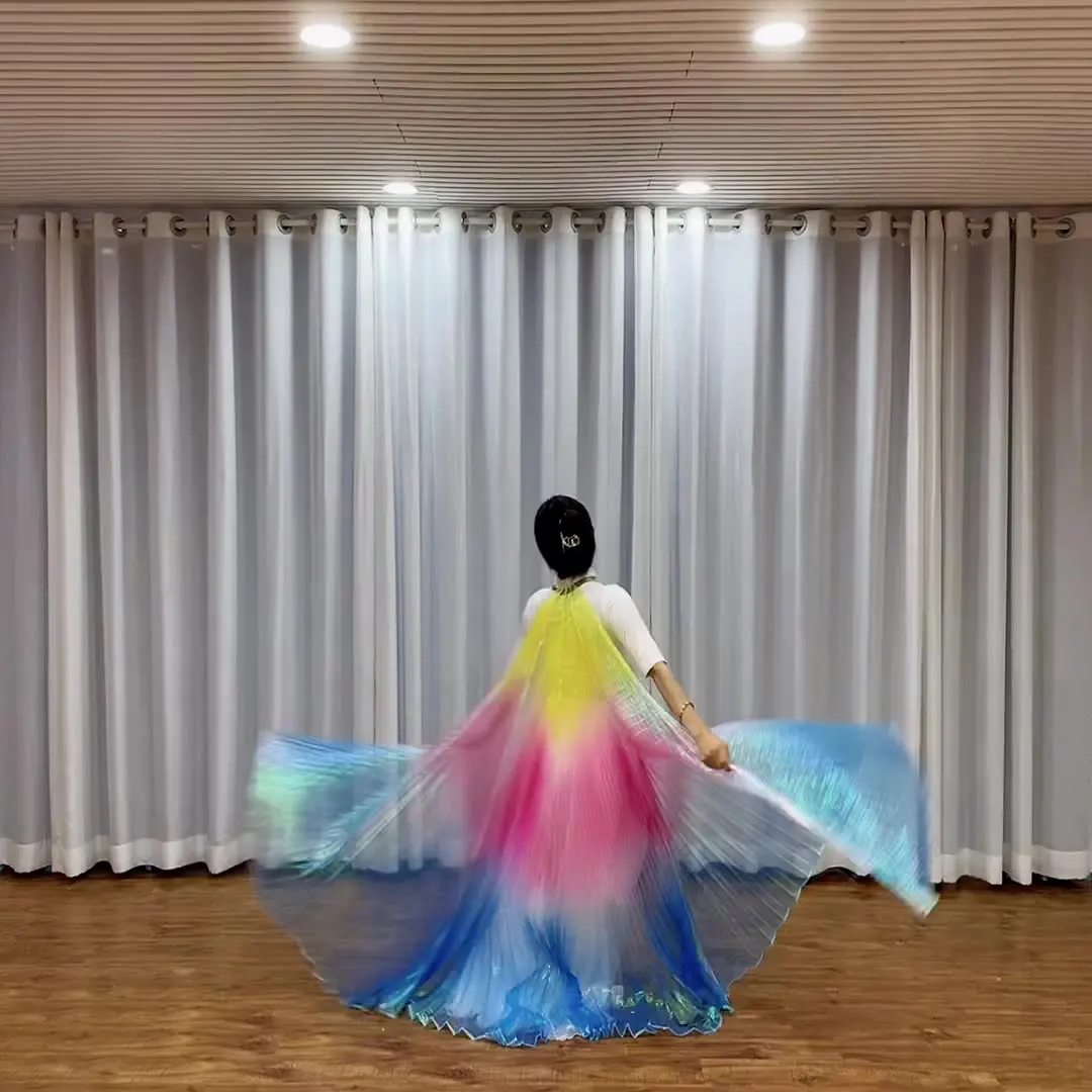 2022 Multicolor Angle Wings Women Belly Dance Costume Isis Colorful Wings Kids Belly Dance Accessory Wings Adult