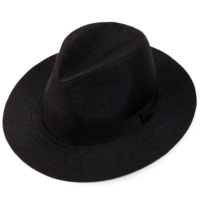 Spring and Summer Top Hats Made of Linen Material with Flat Edges Middle-aged and Elderly Men's Sun Hats Men's Hats 3