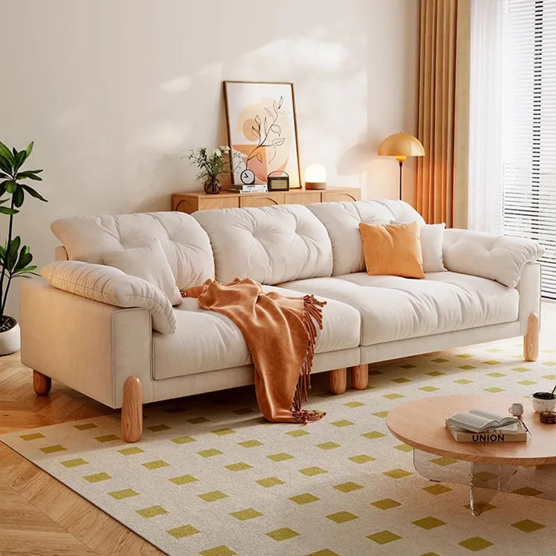 White Relax Simple Lazy Sofa Soft Modern Nordic Lounge Puffs Sofa Loveseat Designer Divani Da Soggiorno Mobili Da Soggiorno