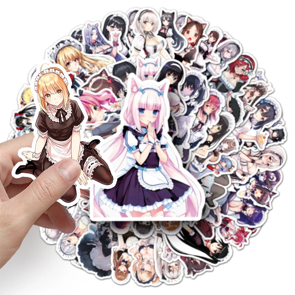 10/30/50 Stück Kawaii Anime Maid Dressing Mädchen Aufkleber Niedliche Cartoon Aufkleber DIY Laptop Skateboard Handyhülle Wasserdichte Aufkleber Spielzeug