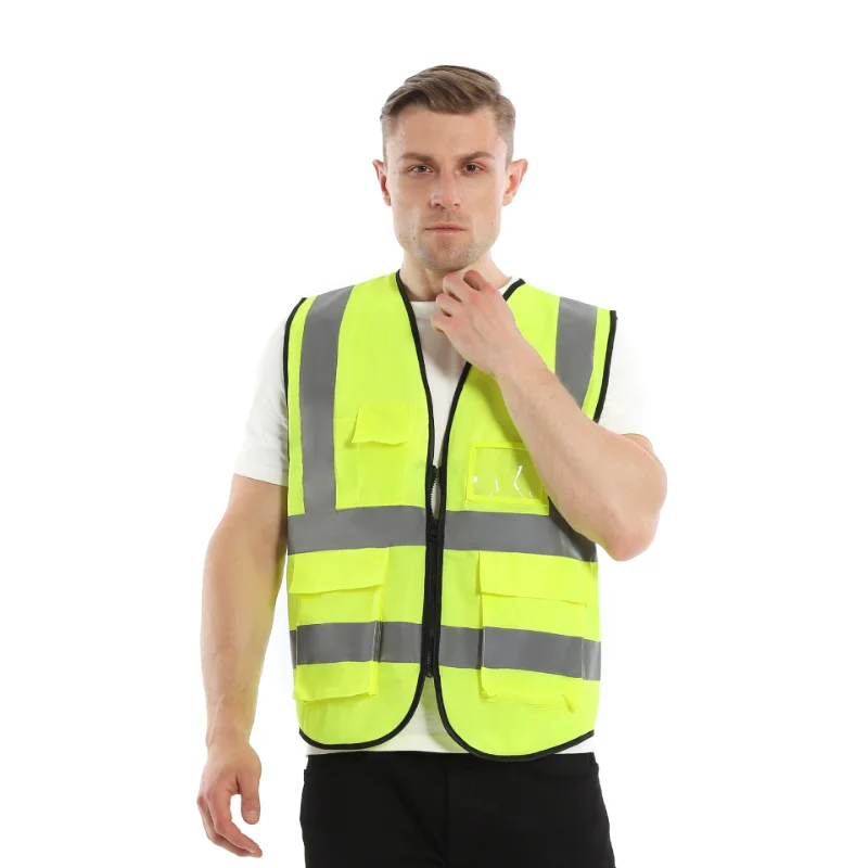 Reflective Safety Vest Bright Color Multi-pocket Traffic Vest Railway Coal Miners Uniform Breathable Reflective