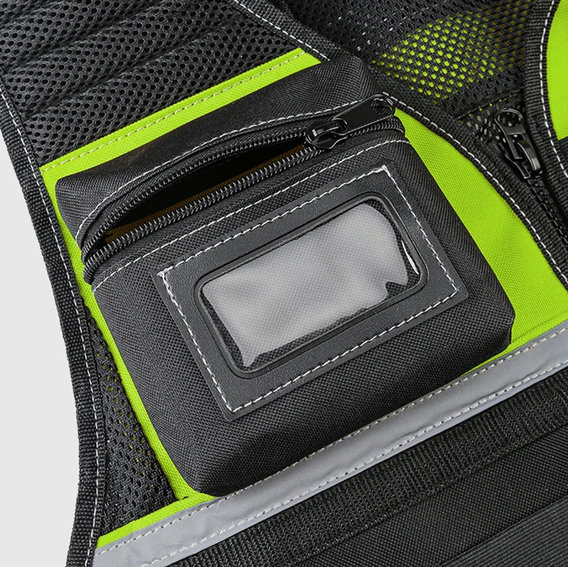 Workwear Allround Work Tool Vest Reflective Safety Vest with Multi-pockets and Zipper Heavy Duty Tool Vest for Electricians 4
