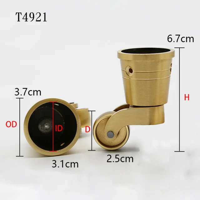Pack De 4 Ruedas Giratorias De Latón Luomorgo | Diámetro 25 Mm, Rotación 360° | Para Muebles, Equipaje O Carros