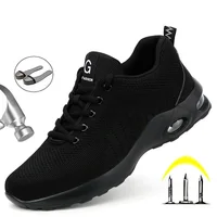 Anti-puncture Security Protective Shoes Air Cushion Work Sneakers Steel Toe Work Shoes Men Women Safety Shoes Light Breathable