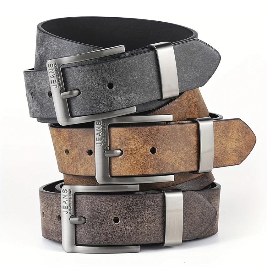 Ceinture en cuir PU pour hommes, de haute qualité, avec boucle ardillon en métal, pour loisirs et affaires, accessoire masculin à la mode, de styliste, nouvelle collection