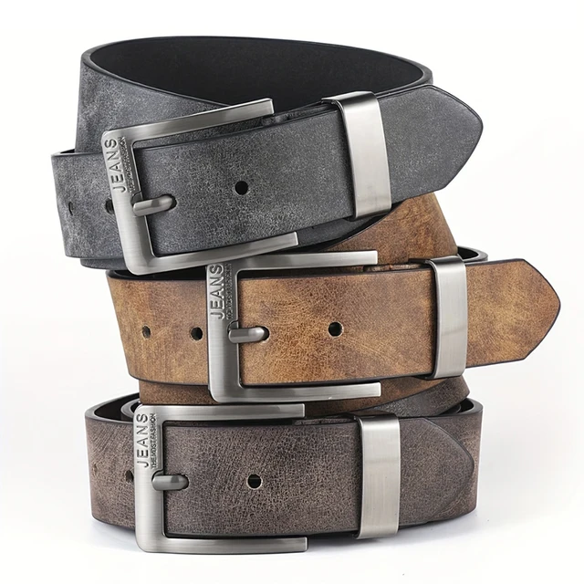 New Men's High-Quality PU Leather Belt Metal Pin Buckle Belt Leisure Business Waistband Fashionable Male Accessory Designer Belt