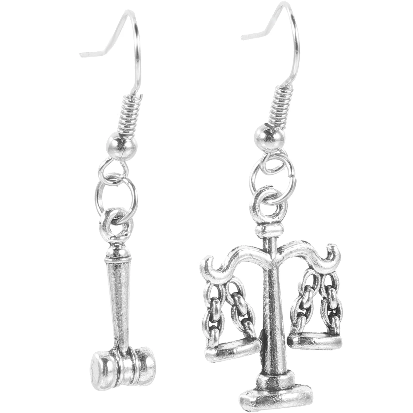 

1 Pair of Lawyer Dangle Earrings Novelty Justice Earrings Decorative Drop Earrings Balance Scale Earrings